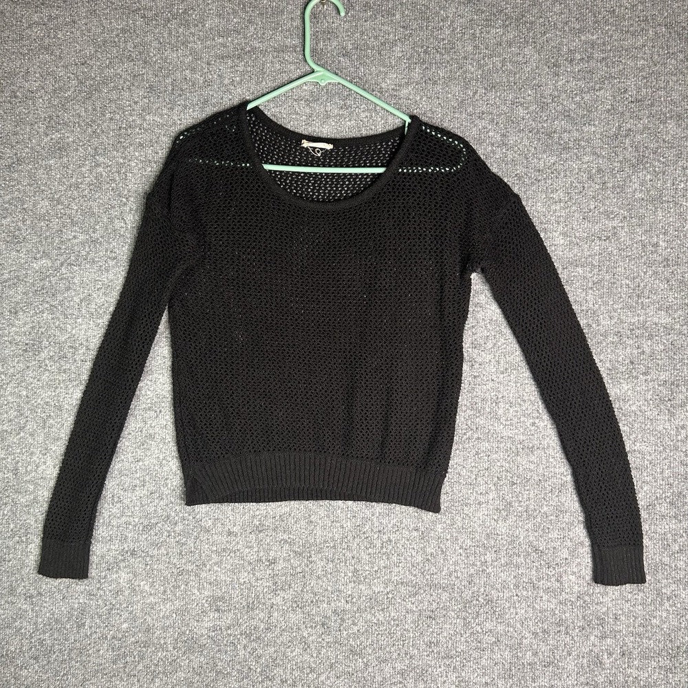 Vintage Mudd Open Knit Sweater Size‎ Small Black